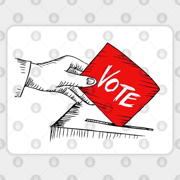 Vote Sketch Hand Drawn Magnet by Mako Design 